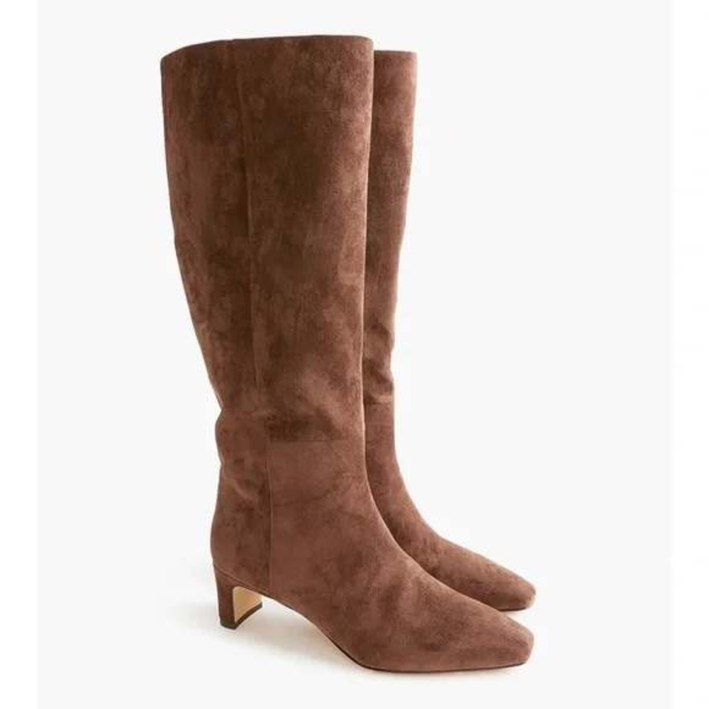 NEW J. Crew Emmie Snip Toe Tall Boots‎ Chocolate Brown Suede Size 7.5